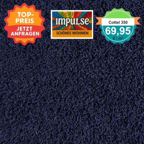 Draufsicht JAB Cottel 350 Dunkelblau – Teppichboden, Farbe Dunkelblau, Preis 69,95 €/m²